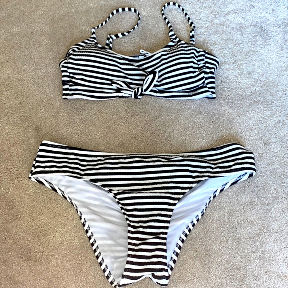 Striped bikini bathing suit